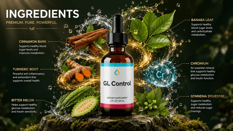 GL Control six botanical compounds turmeric cinnamon bark bitter melon japanese knotweed licorice root coriander seed